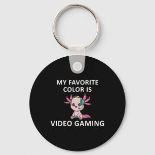Axolotl Grappige Gamer Citaat Mijn Favoriete Kleur Sleutelhanger