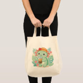 Axolotl groene boodschappentassen tote bag (Voorkant (product))