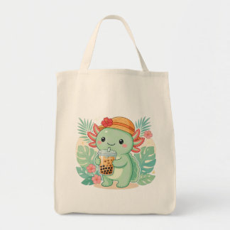 Axolotl groene boodschappentassen tote bag