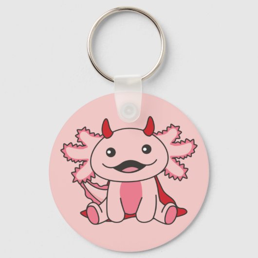 Axolotl Halloween Cute Devil Kinderen Witches Cost Sleutelhanger (Voorkant)