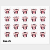 Axolotl Halloween Cute Devil Vampire Costume Squar Vierkante Sticker (Vel)