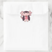 Axolotl Halloween Cute Devil Vampire Costume Squar Vierkante Sticker (Tas)