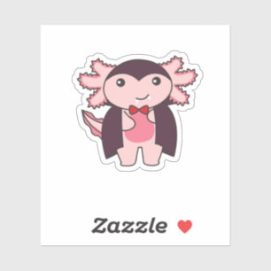 Axolotl Halloween Cute Devil Vampire Costume Sticker