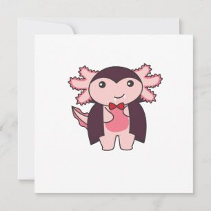 Axolotl Halloween Cute Duivel Vampier Kostuum Kaart