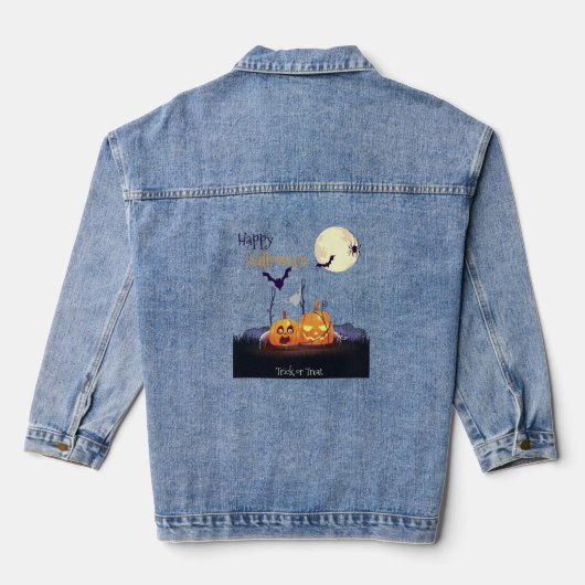 Axolotl Halloween kostuum Happy Halloween Denim Jacket (Achterkant)