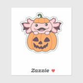 Axolotl Halloween Pumpkin Bat Costume Sticker (Vel)