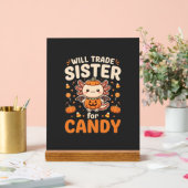 Axolotl Halloween snoep handel vector ontwerp_1 Acryl Bord (Huwelijk)