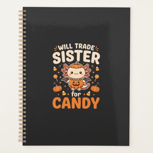 Axolotl Halloween snoep handel vector ontwerp_1 Planner (Voorkant)