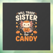 Axolotl Halloween snoep handel vector ontwerp_1 Raamsticker (Vel 3)