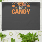 Axolotl Halloween snoep handel vector ontwerp_1 Theedoek (Gevouwen)