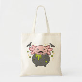 Axolotl Happy Halloween Cauldron Bat Canvas tas (Voorkant)