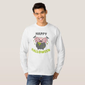 Axolotl Happy Halloween Cauldron Bat T-shirt (Voorkant volledig)