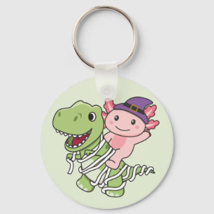 Axolotl Happy Halloween T-rex Mummy Costume Keycha Sleutelhanger