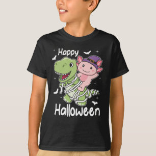 Axolotl Happy Halloween T-rex Mummy Costume T-shirt