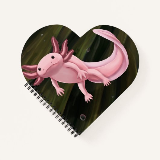 Axolotl-hart notitieboek (Voorkant)