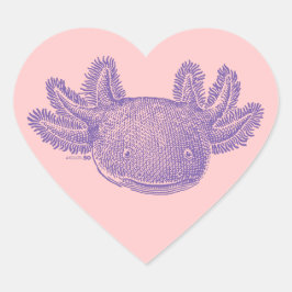Axolotl Heart Stickers - PURPLE & PINK - 20 Sheet