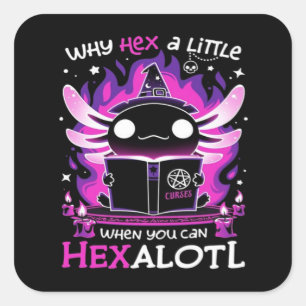Axolotl Heksenuur - Salamandre Vierkante Sticker