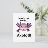 Axolotl Hoe is mijn glimlach grappig Axolotl Briefkaart (Staand voorkant)