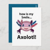 Axolotl Hoe is mijn glimlach grappig Axolotl Briefkaart (Voorkant / Achterkant)
