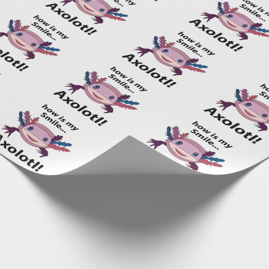 Axolotl Hoe is mijn glimlach grappig Axolotl Cadeaupapier (Hoek)