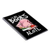 Axolotl I like Books Alotl Funny Animal Reading 34 Notitieboek (Rechterzijde)