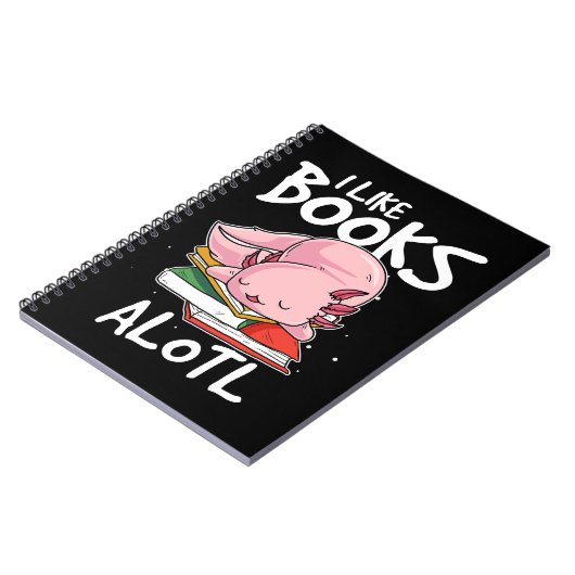 Axolotl I like Books Alotl Funny Animal Reading 34 Notitieboek (Linkerzijde)