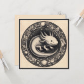 Axolotl  Illustratie Kaart (Voorkant / Achterkant in situ)