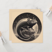 Axolotl  Illustratie Kaart (Voorkant / Achterkant in situ)