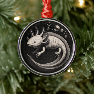 Axolotl  Illustratie Metalen Ornament