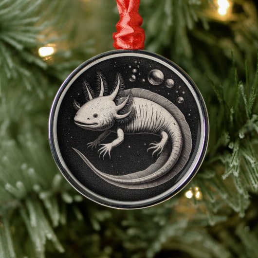 Axolotl Illustratie Metalen Ornament (Boom)