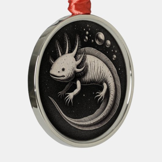 Axolotl  Illustratie Metalen Ornament (Rechts)