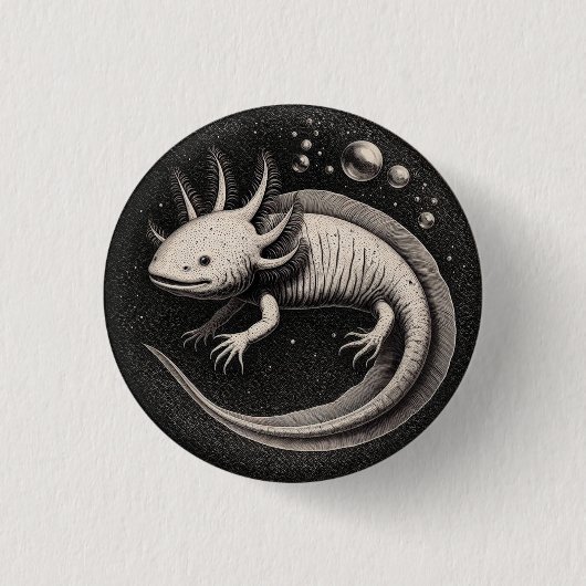 Axolotl Illustratie Ronde Button 3,2 Cm (Voorkant)