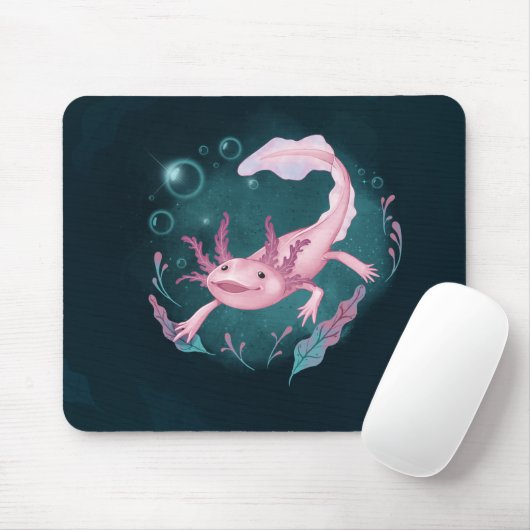 Axolotl ilustration muismat (Met muis)