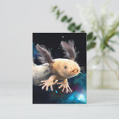 Axolotl in de ruimte briefkaart (Staand voorkant)