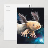 Axolotl in de ruimte briefkaart (Voorkant / Achterkant)