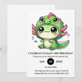 Axolotl in Drakenhoed Verjaardag Kaart (Voorkant / Achterkant)