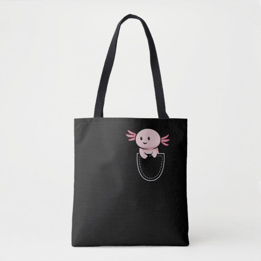 Axolotl in een zakje Kawaii Tote Bag (Voorkant)