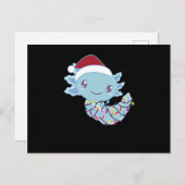 Axolotl in Fairy Licht Funny Animal Kerstmis Briefkaart (Voorkant / Achterkant)
