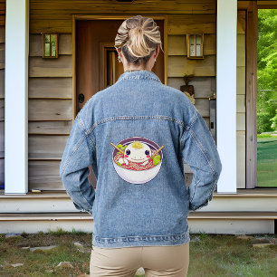 Axolotl in kom met ramennoedels denim jacket