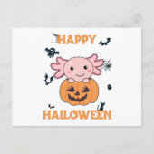 Axolotl in pompoen en zoete Axolotls Happy Hallowe Briefkaart (Voorkant)