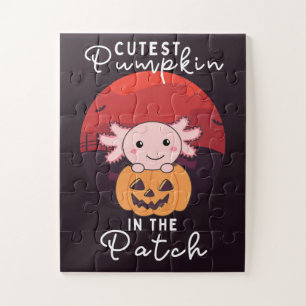 Axolotl in pompoen en zoete Axolotls Happy Hallowe Legpuzzel