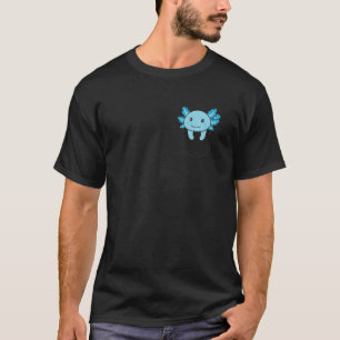 Axolotl in zakas bij borst-ocket t-shirt