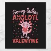 Axolotl is mijn valentijn wijn etiket (Enkel label)