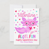 Axolotl Je bent Alotl Fun Valentijn Classroom Kaar Kaart (Voorkant)