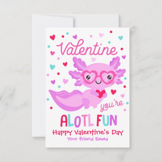 Axolotl Je bent Alotl Fun Valentijn Classroom Kaar Kaart (Voorkant)