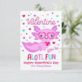 Axolotl Je bent Alotl Fun Valentijn Classroom Kaar Kaart (Staand voorkant)