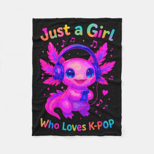 Axolotl Just A Girl Who Loves K-p Fleece Deken (Voorkant)