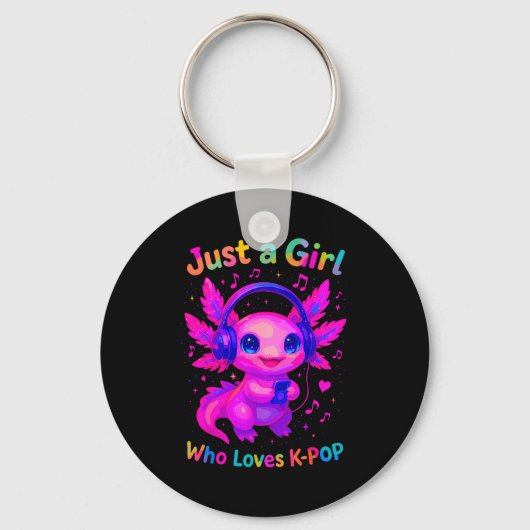 Axolotl Just A Girl Who Loves K-p Sleutelhanger (Voorkant)