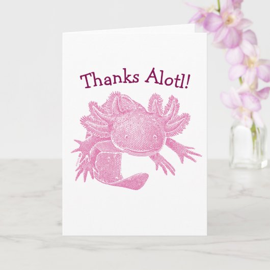 Axolotl Kaart - Bedankt Alotl! - ROZE (Orchidee)