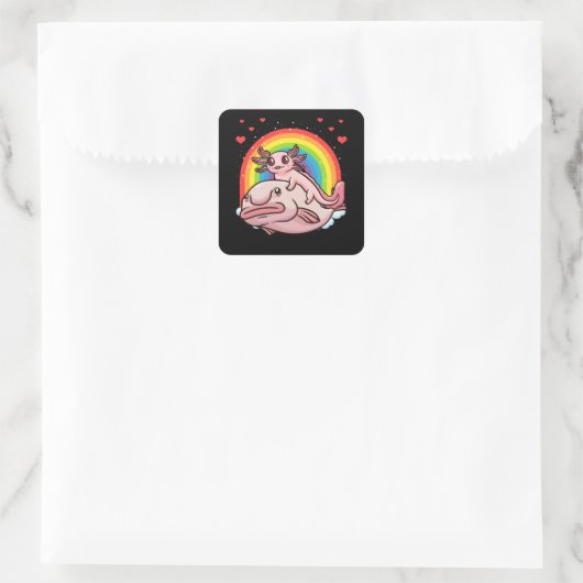 Axolotl Kawaii Blobfish Vierkante Sticker (Tas)